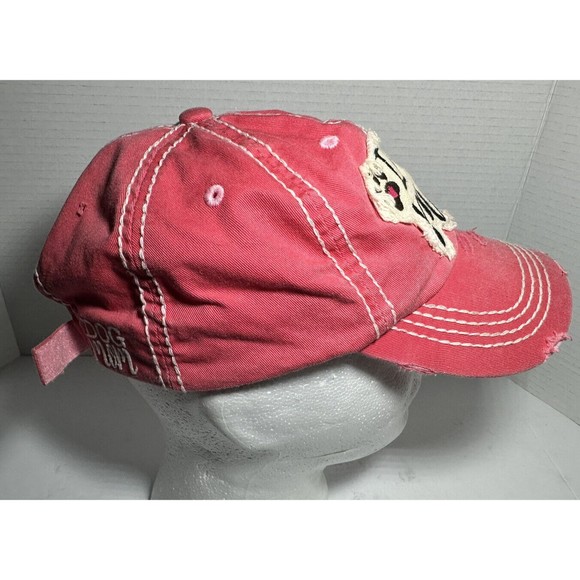 Dog Mom Hat Women’s Pink Adjustable StrapBack Rip Distressed Pet Dog Lover’s Cap - Picture 4 of 7